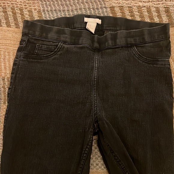 H&M Skinny Dark Grey Slight Fade Black Denim Jeans Jeggings - Picture 5 of 9